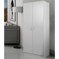 Free Standing Corner Wardrobe in Black/White with 2 Doors - Rowan